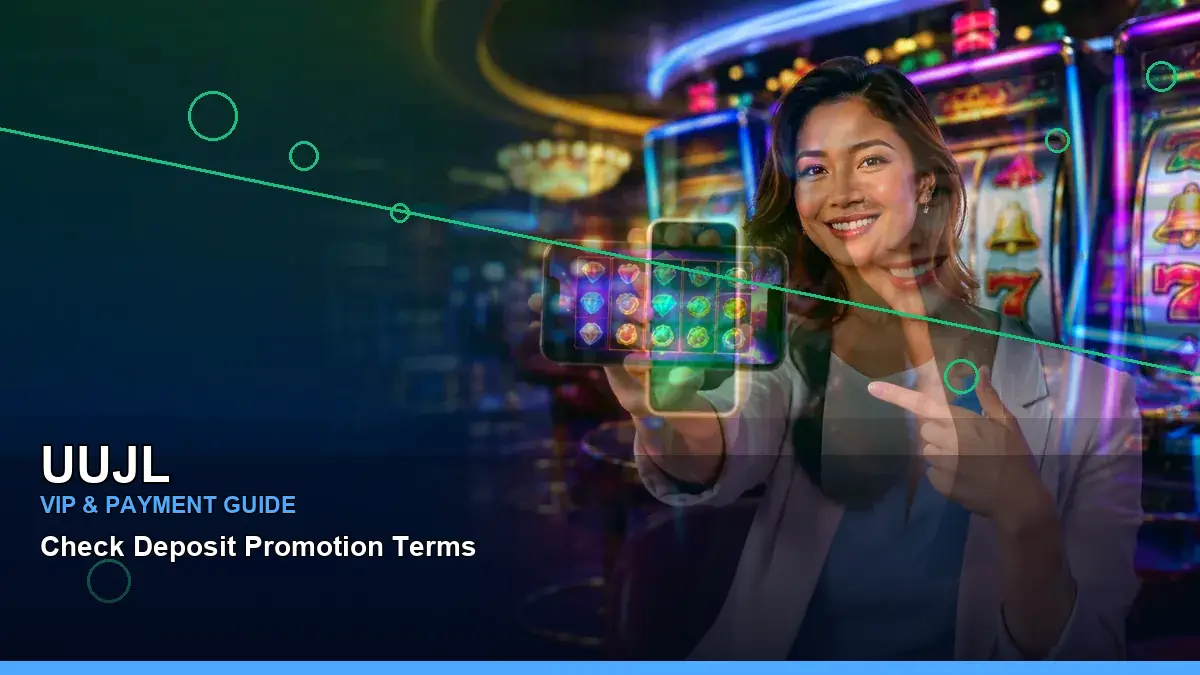 UUJL first casino deposit and wallet options featuring an adult Filipina casino host with a wide-action composition